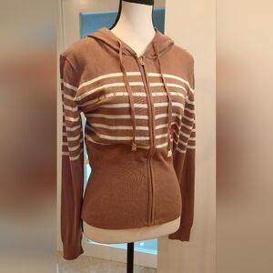 Guess Tan and White Casual Hoodie